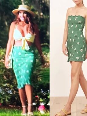 Reformation Chantilly Green Mini Dress Or Midi Skirt Size medium